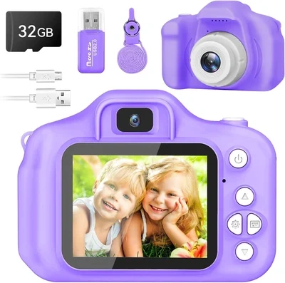 Kids Digital Video HD Camera with 32GB SD Card