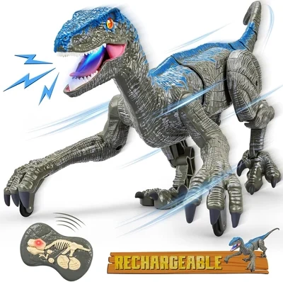 2.4G Electronic Remote Control Dinosaur with 3D Eye Shaking Head &Roaring Sounds🦖