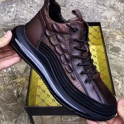 Men's Crocodile Print Casual Sneakers👞
