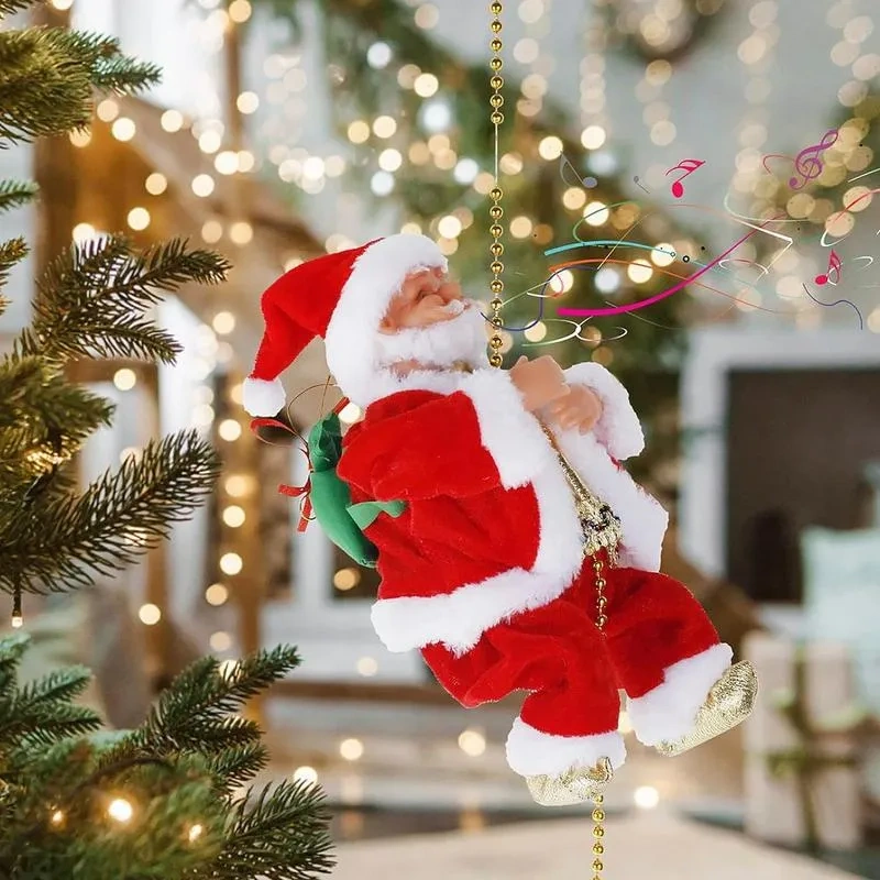 (🔥2024 BEST GIFT TO FAMILY🔥) Electric Climbing Santa Claus Musical Toys（ Buy 2 Free Shipping）