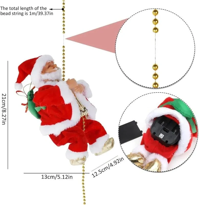 (🔥2024 BEST GIFT TO FAMILY🔥) Electric Climbing Santa Claus Musical Toys（ Buy 2 Free Shipping）