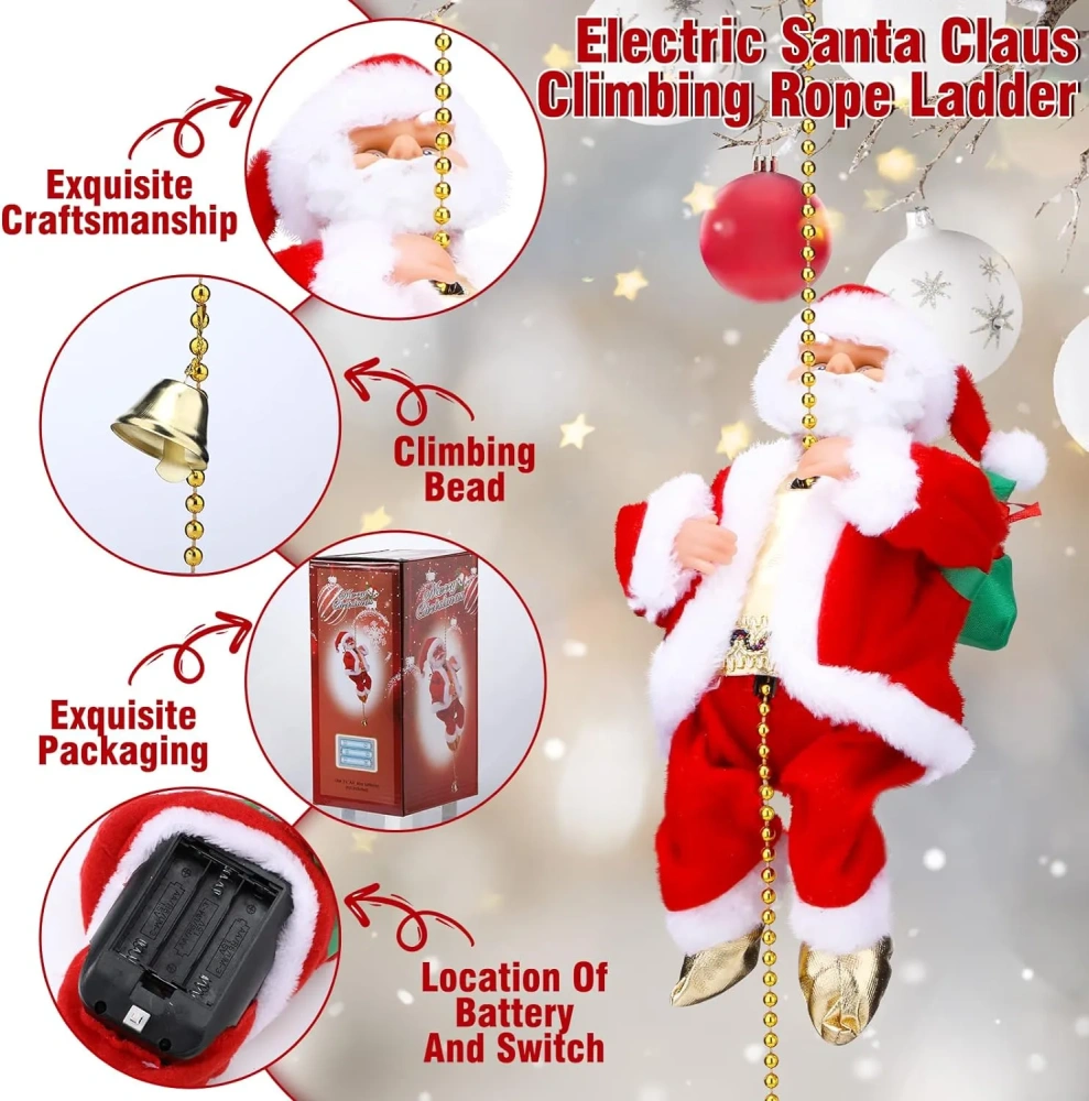(🔥2024 BEST GIFT TO FAMILY🔥) Electric Climbing Santa Claus Musical Toys（ Buy 2 Free Shipping）