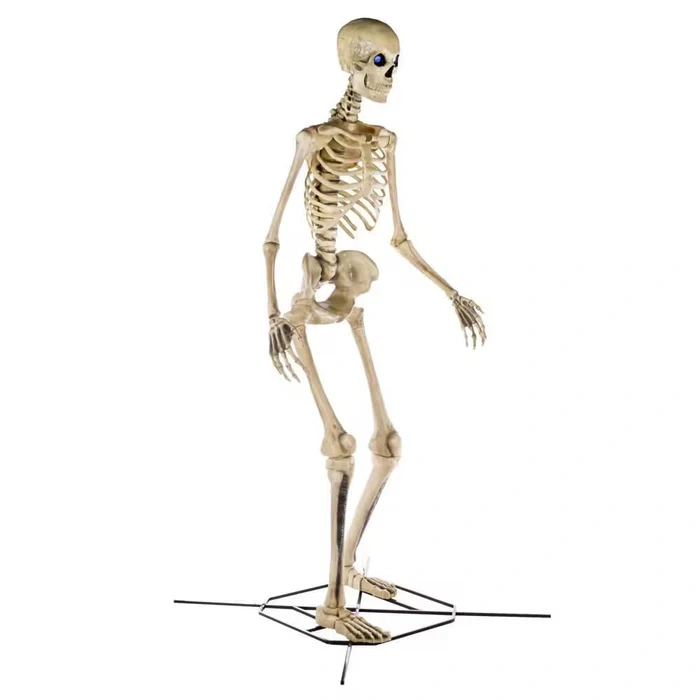12 ft. Giant-Sized Skeleton Halloween Decoration with Animated Life Eyes LED Effects