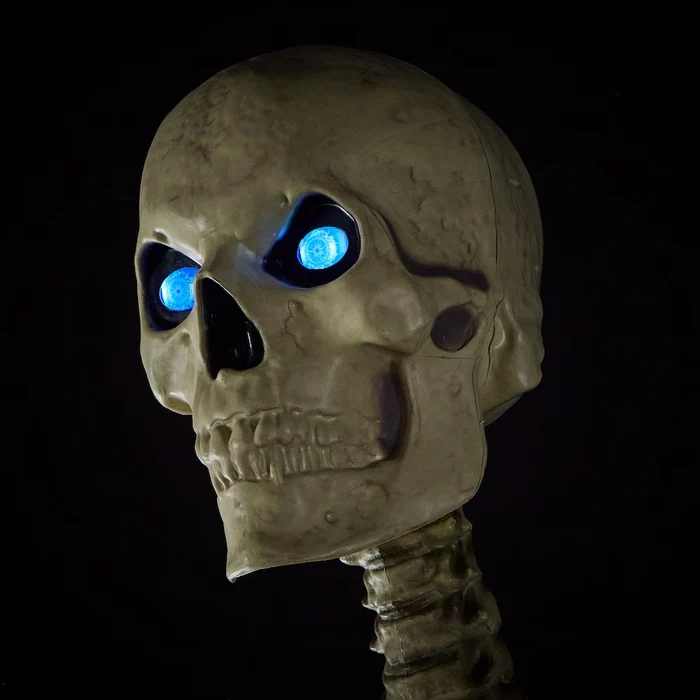 12 ft. Giant-Sized Skeleton Halloween Decoration with Animated Life Eyes LED Effects