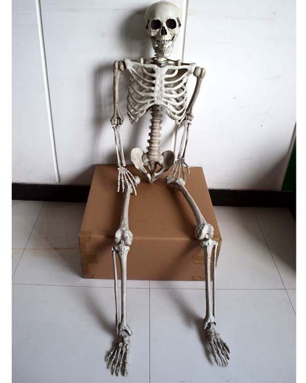12 ft. Giant-Sized Skeleton Halloween Decoration with Animated Life Eyes LED Effects