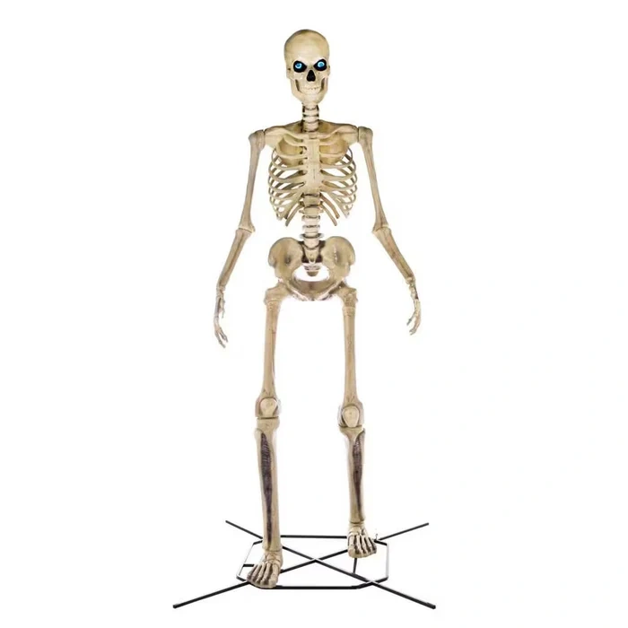 12 ft. Giant-Sized Skeleton Halloween Decoration with Animated Life Eyes LED Effects