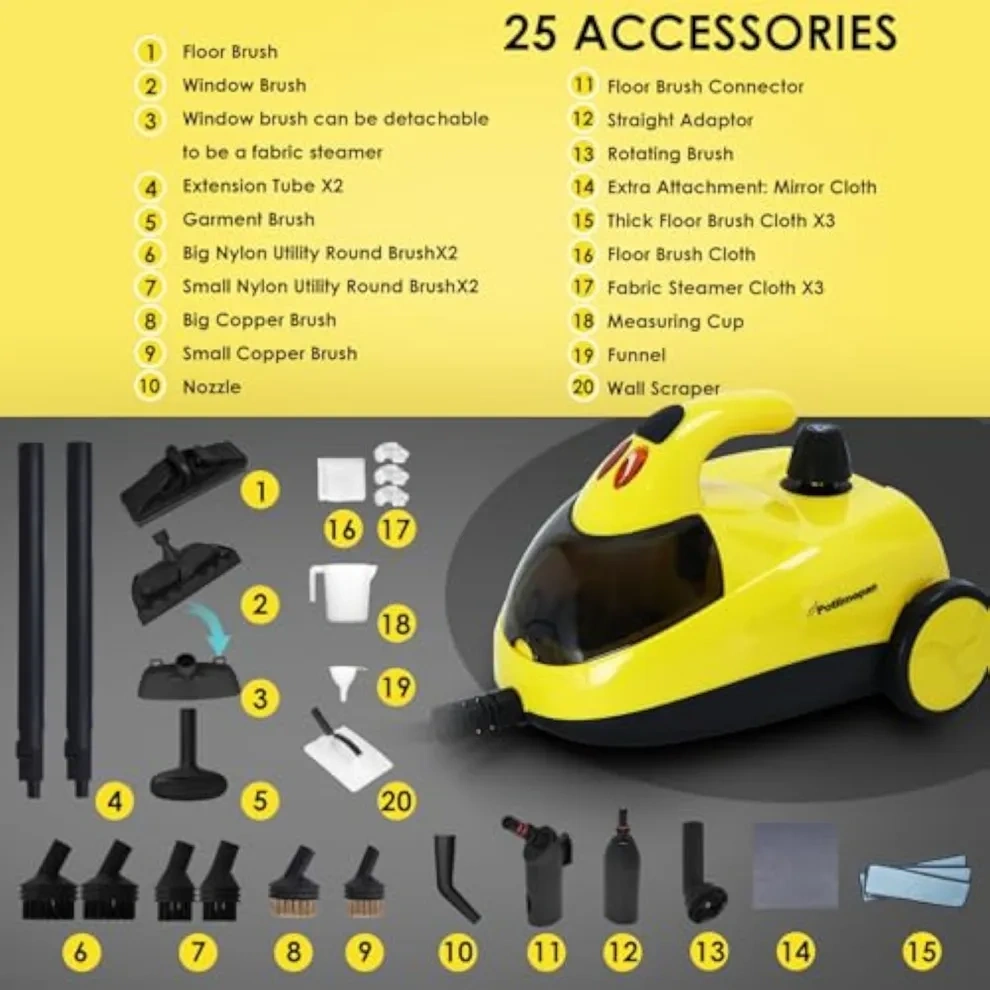🚀1500 Watt Portable Deep Steam Cleaner with Accessories✈✈✈global shipping