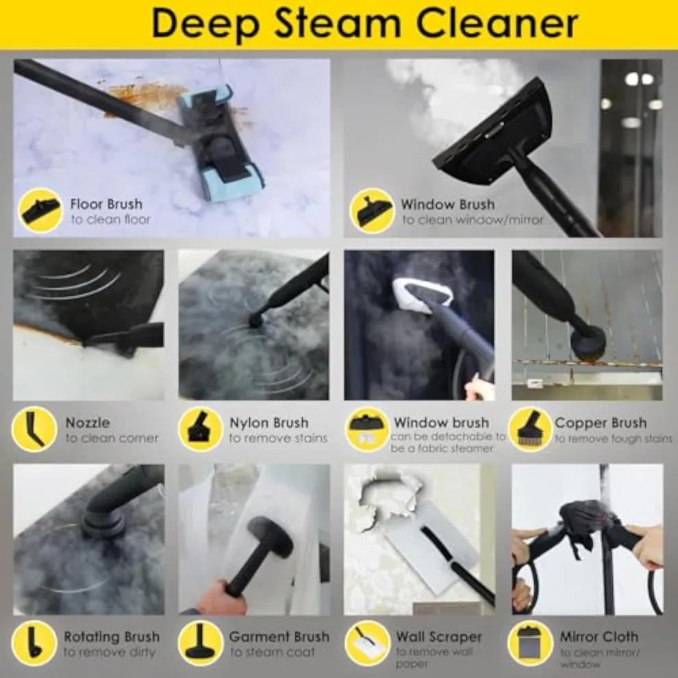 🚀1500 Watt Portable Deep Steam Cleaner with Accessories✈✈✈global shipping