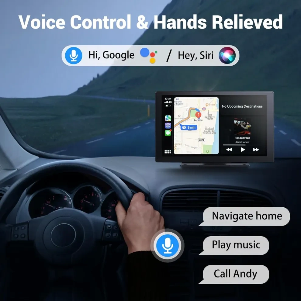 🚀In-vehicle display, 9-inch HD touchscreen, Android Auto with voice control, 4K in-vehicle camera, GPS navigation【Global Delivery】