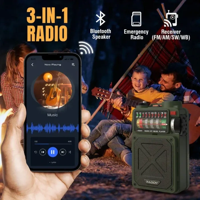 🐾3-in-1 Retro AM/FM/SW/WB Radio🦺