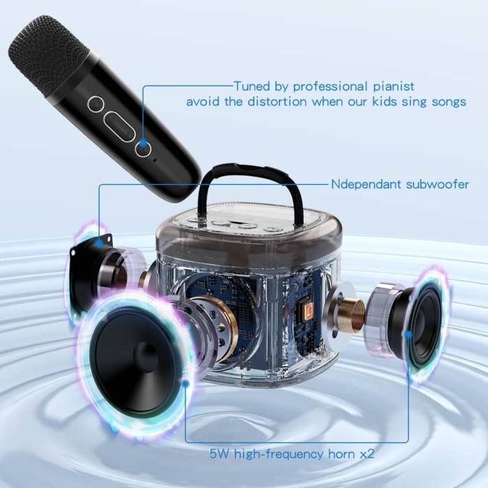 JYX D17 Mini Karaoke Machine for Kids with Wireless Microphones
