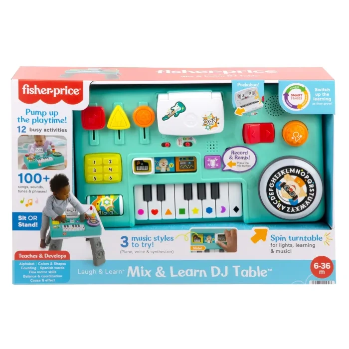 Fisher-Price Laugh and Learn Mix & Learn DJ Activity Table, Baby & Toddler Toys for 6-36 Months