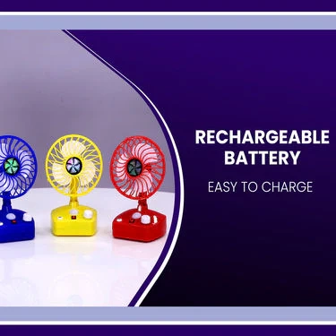 Rechargeable Portable Fan with LED Light (IF2)