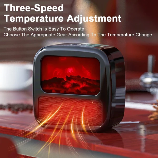 Portable 3D Flame Electric Fireplace Heater – 1000W