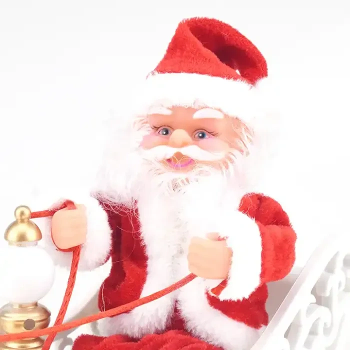 Christmas Electric Santa Claus Christmas Riding Reindeer Singing Walking Doll Toy For Children Christmas Decoration Toy
