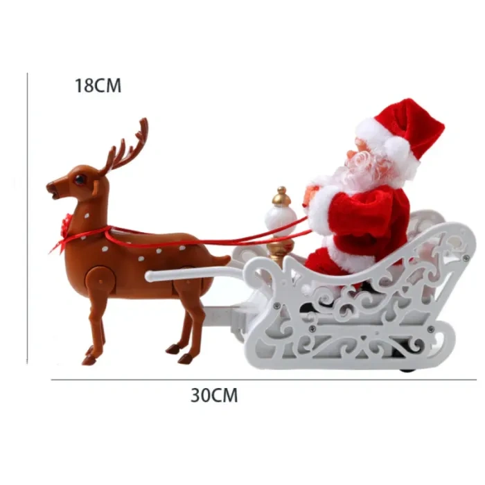 Christmas Electric Santa Claus Christmas Riding Reindeer Singing Walking Doll Toy For Children Christmas Decoration Toy