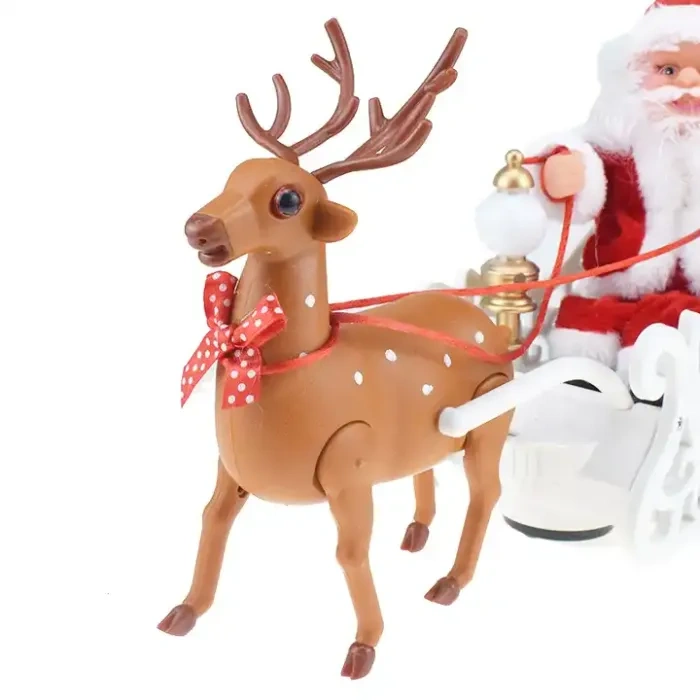 Christmas Electric Santa Claus Christmas Riding Reindeer Singing Walking Doll Toy For Children Christmas Decoration Toy