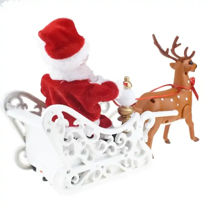 Christmas Electric Santa Claus Christmas Riding Reindeer Singing Walking Doll Toy For Children Christmas Decoration Toy
