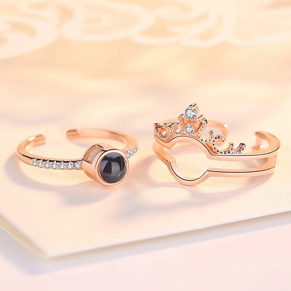 Set of 2 Love You Rings (Adjustable Size)