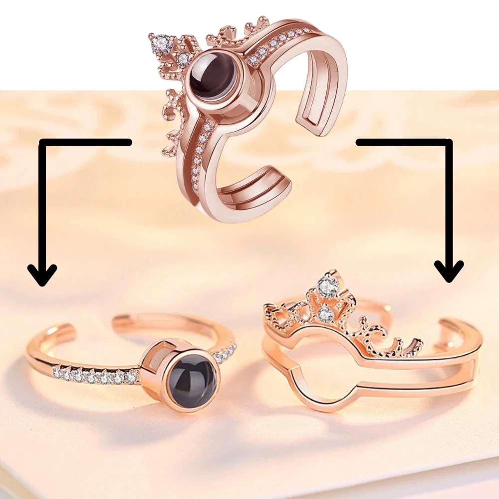 Set of 2 Love You Rings (Adjustable Size)