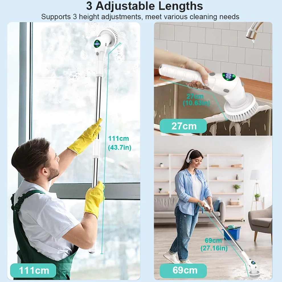 Electric Cleaning Brush Multifunctional Cleaning Brush 8 in 1 Wireless Cleaning Brush