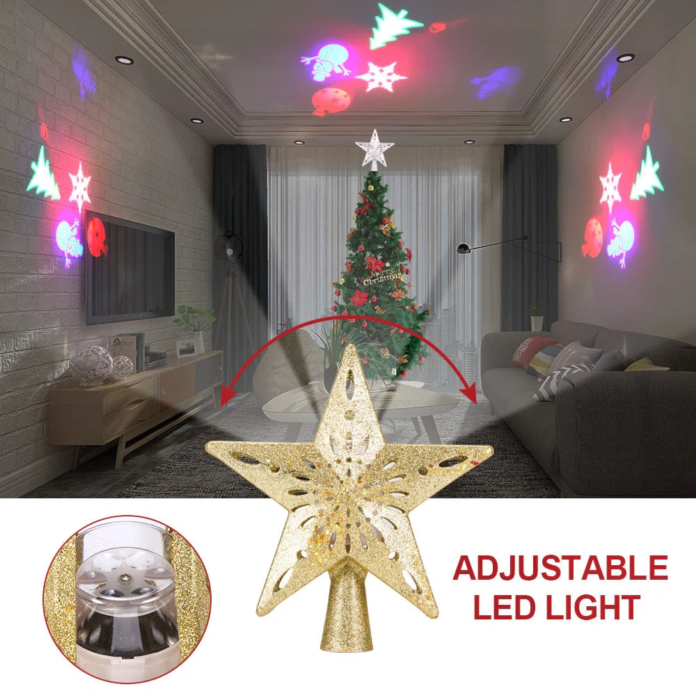 Christmas Tree Top Light Star Snowflake