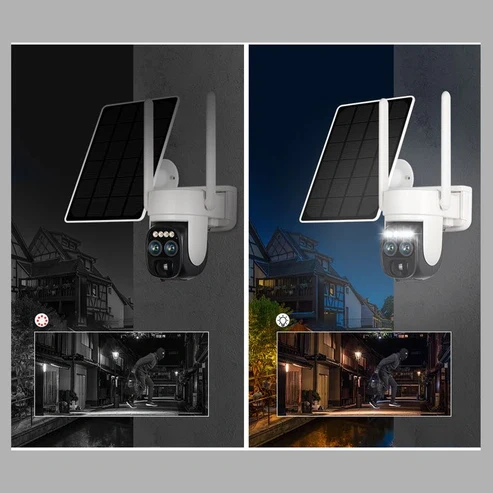 10X Zoom Dual Lens Remote Night Vision Solar Surveillance Camera
