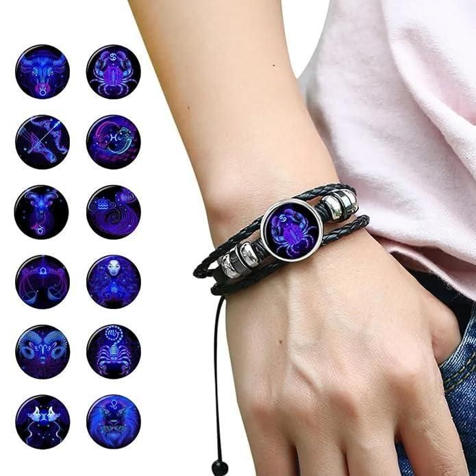 🔥Zodiac Constellation Guardian Black Leather Bracelet Adjustable🔥-