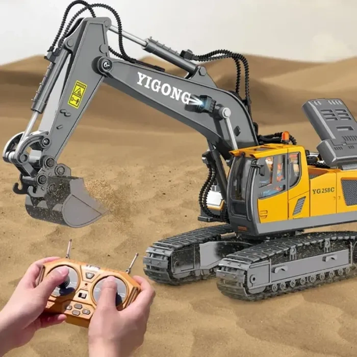 Remote Control Bulldozer Toys for Kids with Metal bulldozing Shovel Lights Sounds RC Bulldozer Gifts for Boys Girls