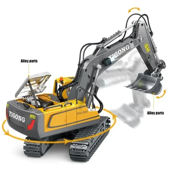 Remote Control Bulldozer Toys for Kids with Metal bulldozing Shovel Lights Sounds RC Bulldozer Gifts for Boys Girls