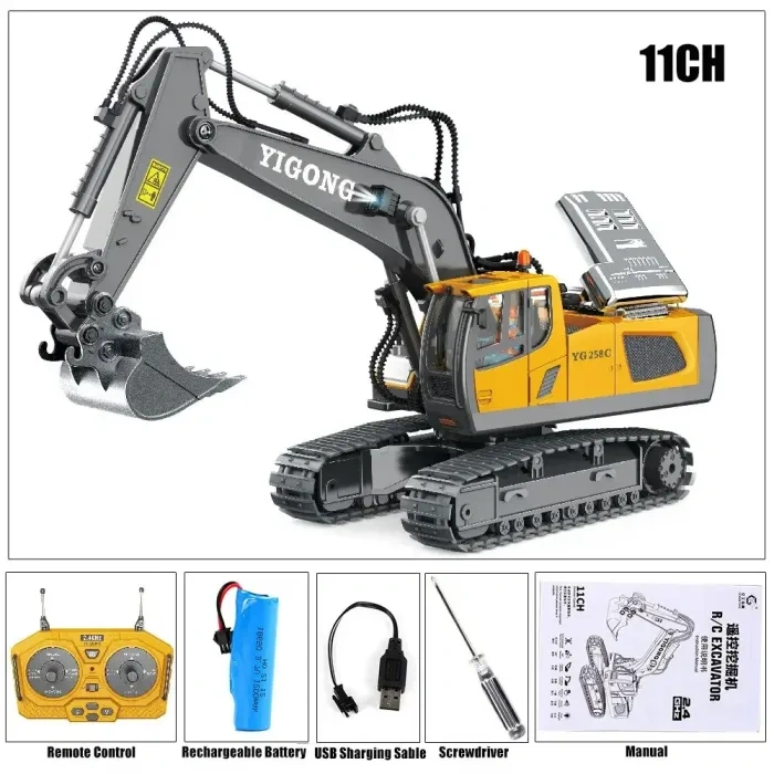 Remote Control Bulldozer Toys for Kids with Metal bulldozing Shovel Lights Sounds RC Bulldozer Gifts for Boys Girls