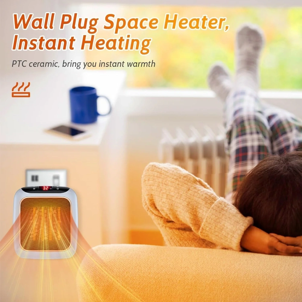 New Handy Heater Turbo Wall-Outlet 800 Watts (Office Work Room, Bathrooms, Rooms.