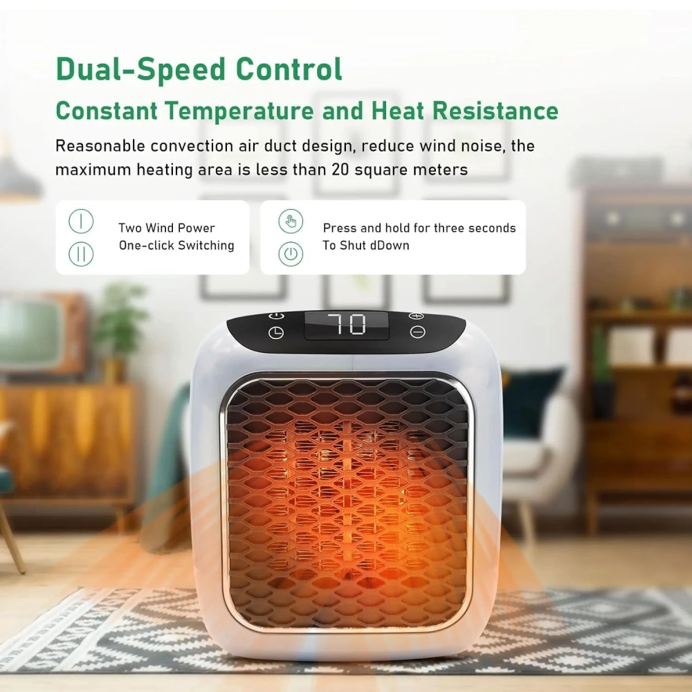 New Handy Heater Turbo Wall-Outlet 800 Watts (Office Work Room, Bathrooms, Rooms.