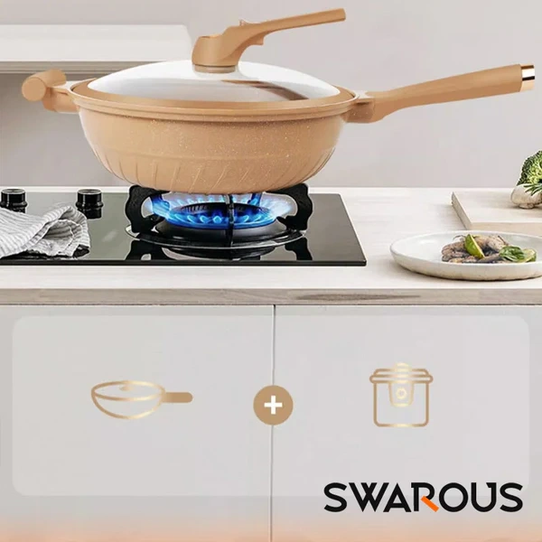 🔥Free Shipping🔥 Non-Stick Wok With Steamer Basket