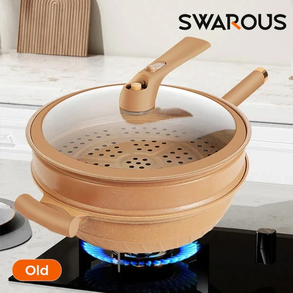 🔥Free Shipping🔥 Non-Stick Wok With Steamer Basket