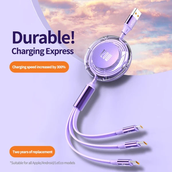3 in 1 Charging Cable - 120W Latest Model