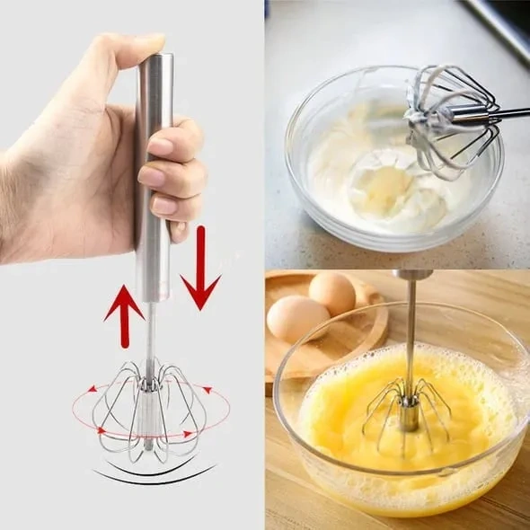 🔥Last Day Promotion - 49% OFF🔥 Stainless Steel Semi-Automatic Whisk