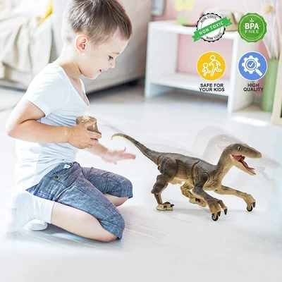 2.4G Electronic Remote Control Dinosaur with 3D Eye Shaking Head &Roaring Sounds🦖