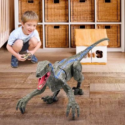 2.4G Electronic Remote Control Dinosaur with 3D Eye Shaking Head &Roaring Sounds🦖