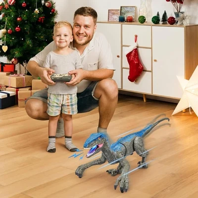 2.4G Electronic Remote Control Dinosaur with 3D Eye Shaking Head &Roaring Sounds🦖