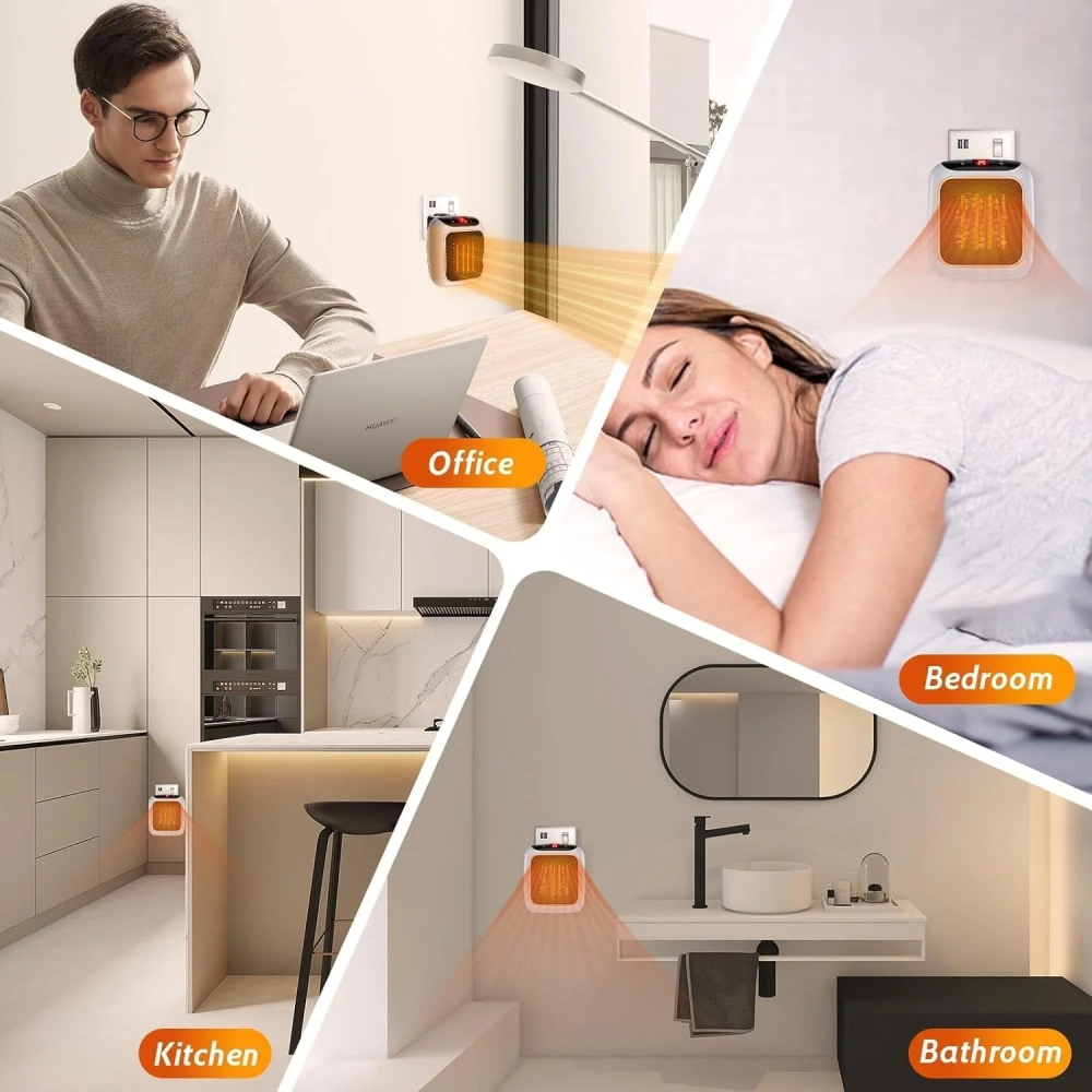 New Handy Heater Turbo Wall-Outlet 800 Watts (Office Work Room, Bathrooms, Rooms.
