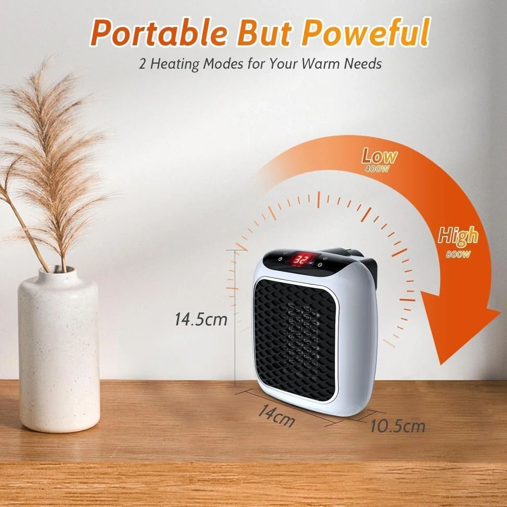 New Handy Heater Turbo Wall-Outlet 800 Watts (Office Work Room, Bathrooms, Rooms.