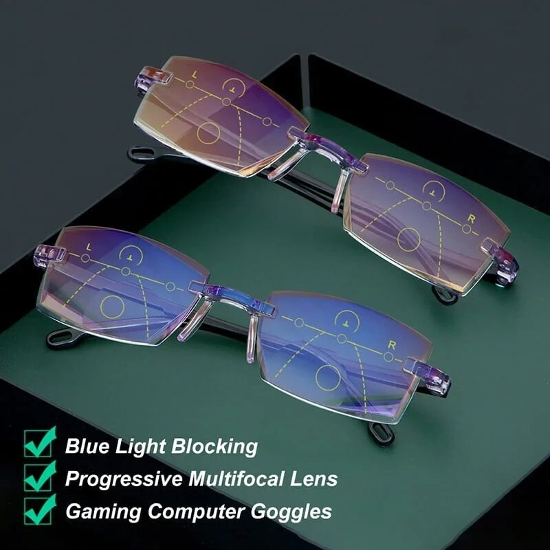 LAST DAY 48% OFF🔥 2024 New Sapphire high hardness anti-blue progressive Far And Near Dual-Use Reading Glasses