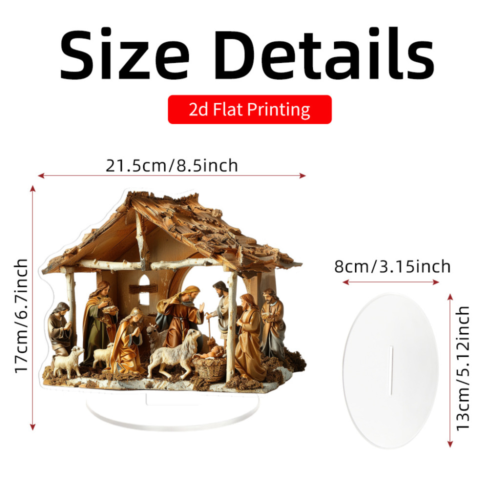 Large Musical Nativity Scene with Detailed Figures Handmade in Bethlehem