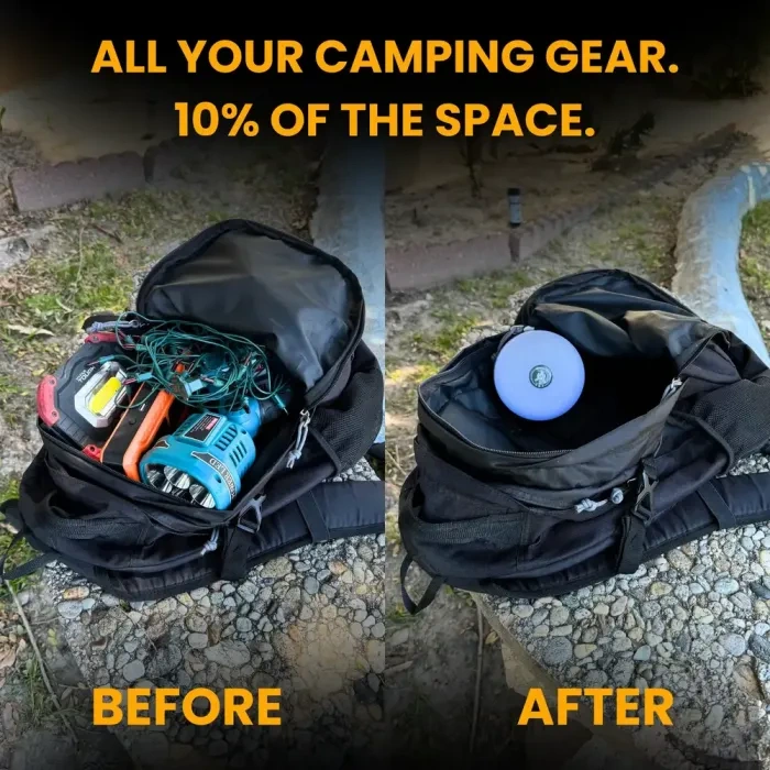 Camping String Lights, 2in 1 Outdoor Portable Stowable String Light with 5 Lighting Modes