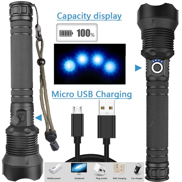 ✨LAST DAY SALE 49% OFF✨ LED Rechargeable Tactical Laser Flashlight 90000 High Lumens（Buy 2 Free Shipping）