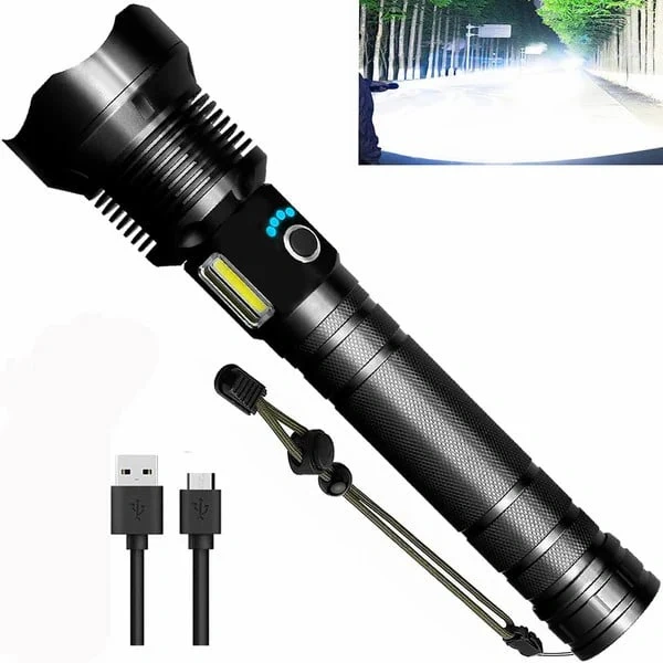 ✨LAST DAY SALE 49% OFF✨ LED Rechargeable Tactical Laser Flashlight 90000 High Lumens（Buy 2 Free Shipping）