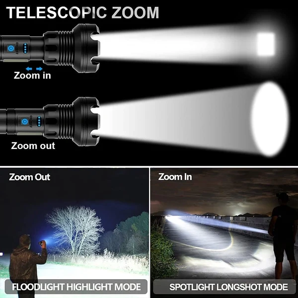 ✨LAST DAY SALE 49% OFF✨ LED Rechargeable Tactical Laser Flashlight 90000 High Lumens（Buy 2 Free Shipping）