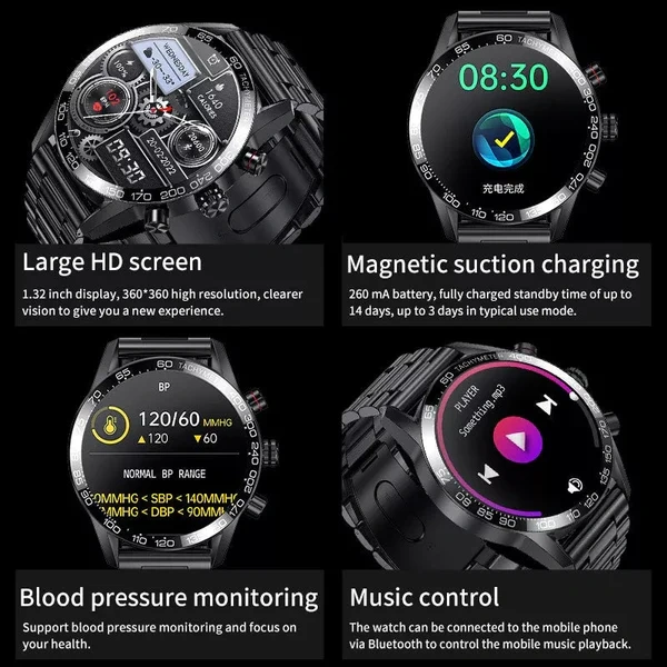 2024 New Smart Watch Custom Watch Face Sports Waterproof BLUETOOTH Call SMARTWATCH ECG+PPG