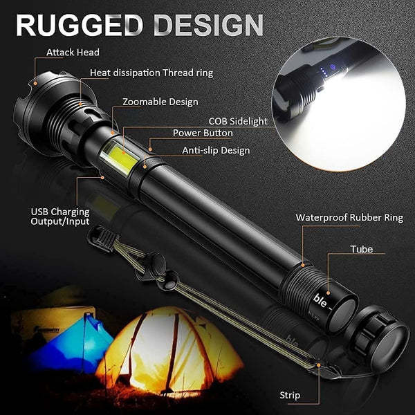 ✨LAST DAY SALE 49% OFF✨ LED Rechargeable Tactical Laser Flashlight 90000 High Lumens（Buy 2 Free Shipping）